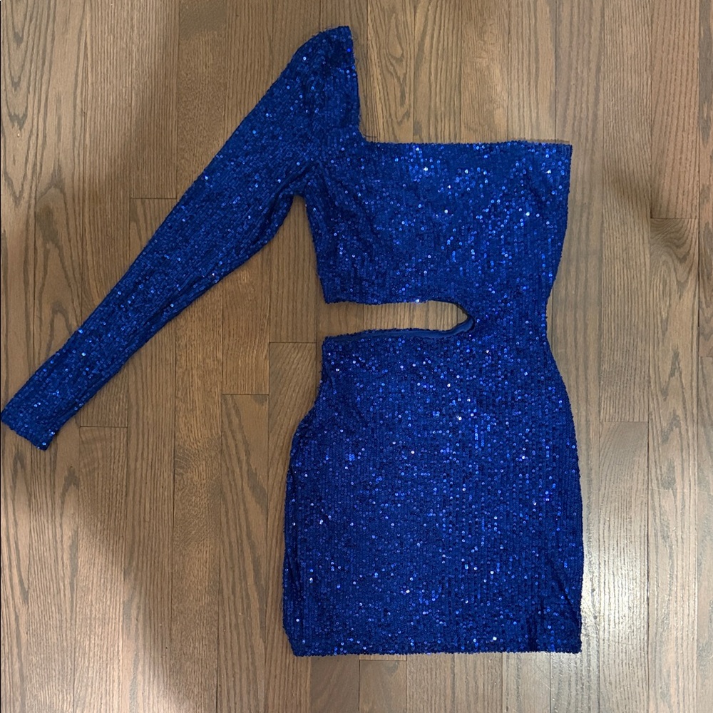 Windsor Sapphire One Shoulder Sequin Dress